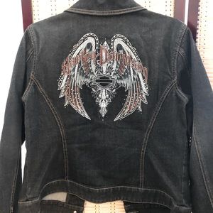 Harley Davidson Angel Wings jean jacket